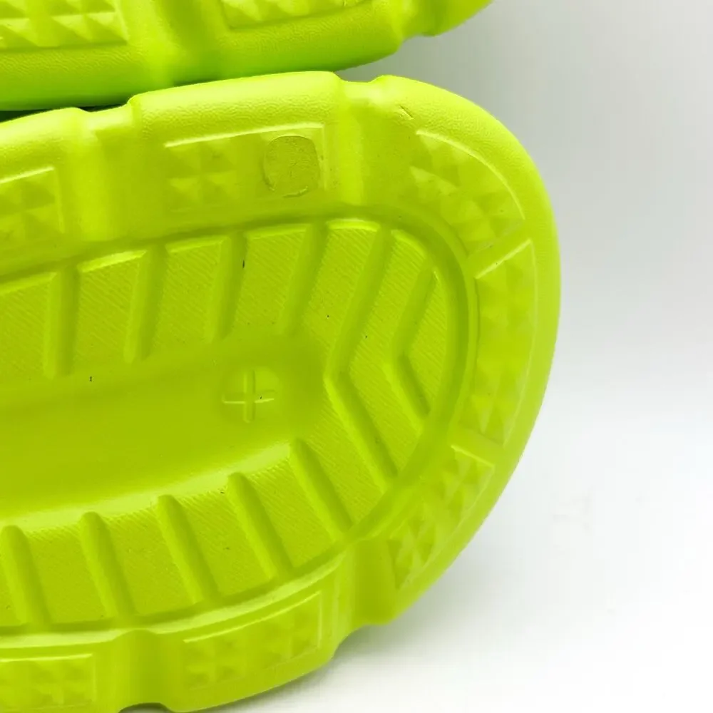YURTKUMAS Womens Chunky Platform Slide Sandals Size 9 EU 39-40 Lime Green NWOB